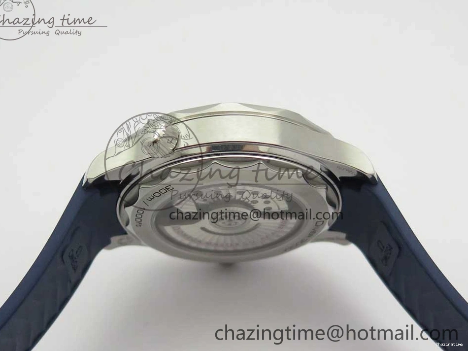 0123 StreetReady 2018 Seamaster Diver 300M VSF 1:1 Best Edition Blue Ceramic Gray Dial on Blue Rubber Strap A8800 V2 (Black Balance Wheel) 7963